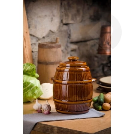 Kamionkowa beczka z pokrywką i kołnierzem do kiszenia 3,5L